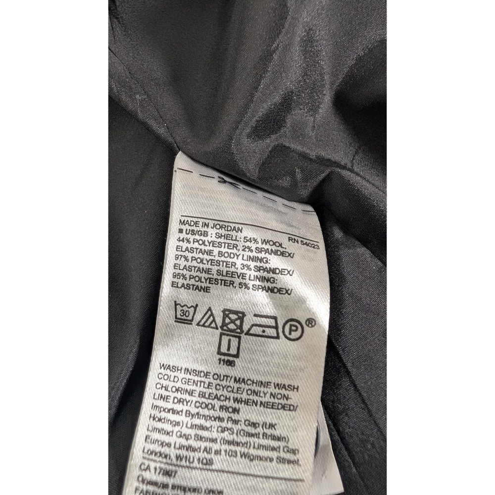 Banana Republic Blazer Womens 8 Black Long And Lean Italian Wool Lined - Picture 7 of 12